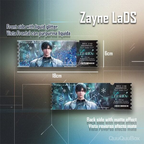 Zayne acrilico con purpurina liquida Love and Deepspace