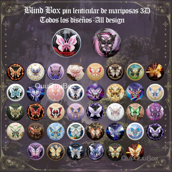 MB-000007-10 🦋 Blind Box–Pin Lenticular de Mariposas 3D🦋